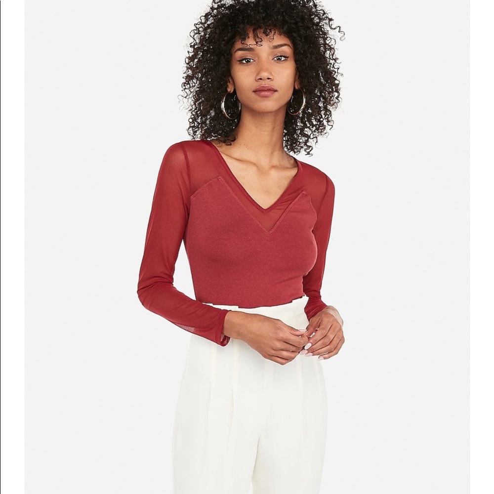 Express red mesh top